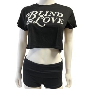 Crop Top Womens Size XS "Blind For Love"‎ T-Shirt